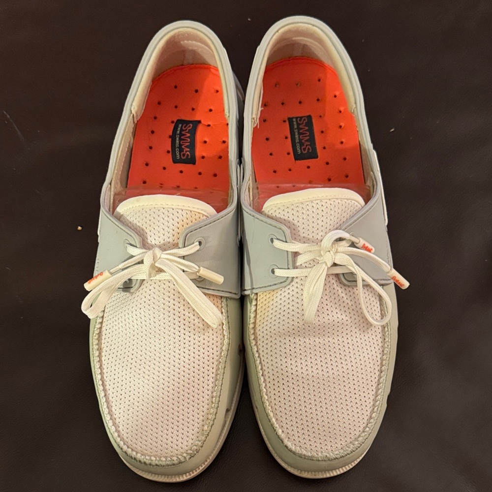 Swims Men's Boat Shoes - Light Blue and White size 9 - Picture 2 of 12